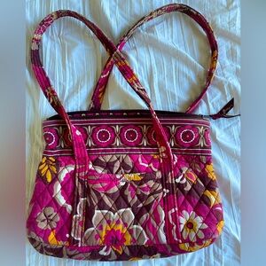 Vera Bradley Carnaby Purse Marron Pink Orange Floral Hobo